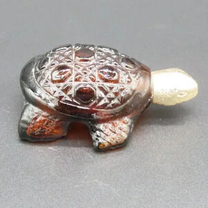 Vintage Avon Turtle Bottle Moonwind Empty Amber Glass Eau De Cologne Perfume